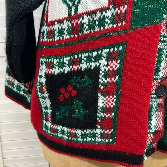Christmas Sweater Cardigan Large Oversized Holiday Long - Picture 11 of 15